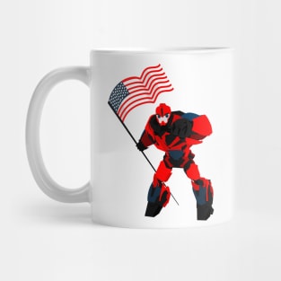 American Flag Funny Robotic Boys Mug